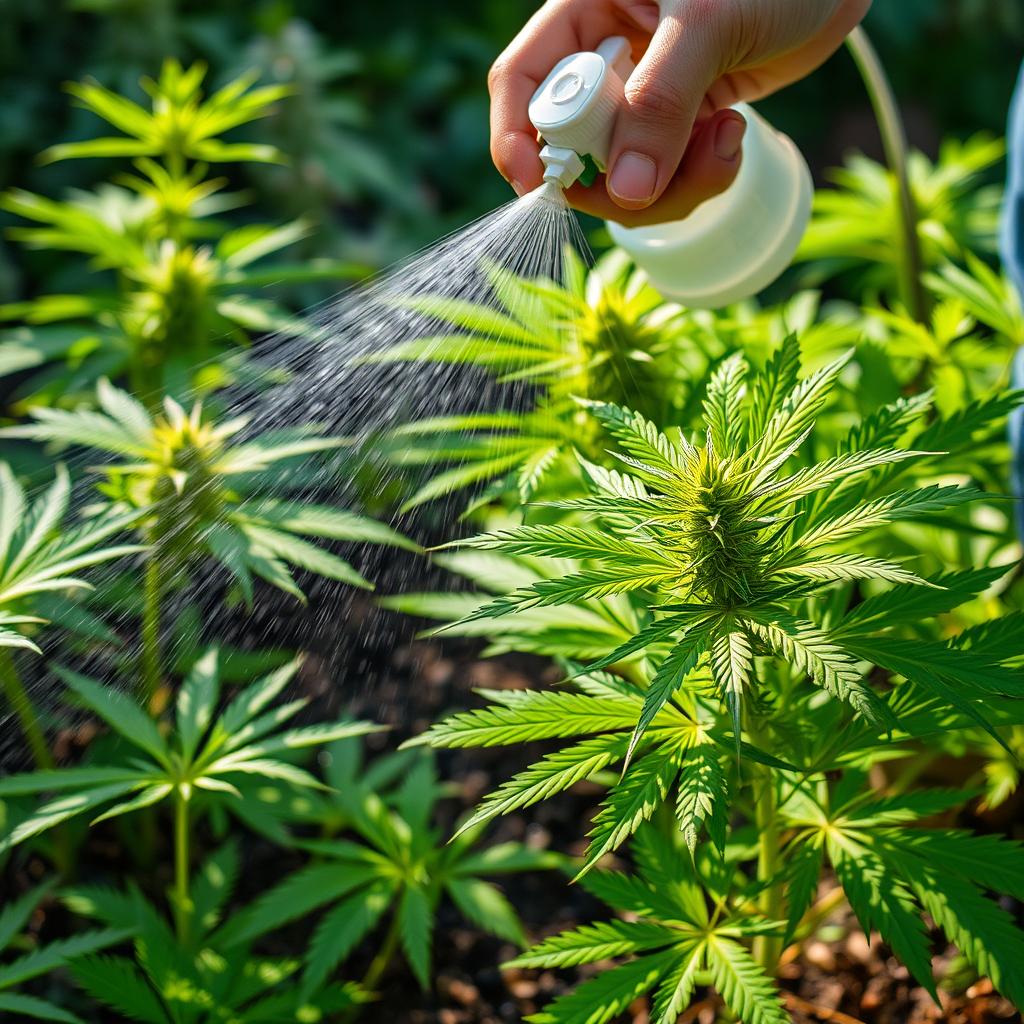 cannabis mit dünger besprühen