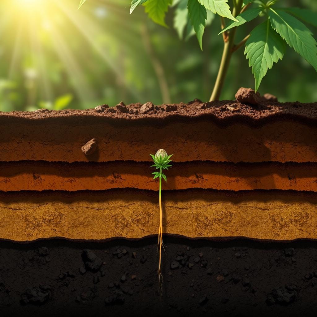 cannabissamen wie tief in erde